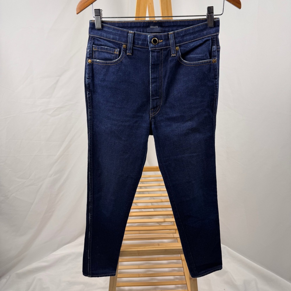 Khaite Vanessa Jeans Women 27 Dark Indigo High Rise Slim Straight USA